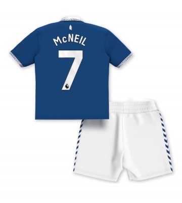 Everton Dwight McNeil #7 Hjemmebanesæt Børn 2023-24 Kort ærmer (+ korte bukser)